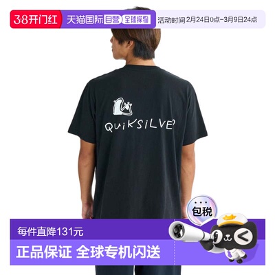 日本直邮Quiksilver SR DRAWN 男士半袖T恤 25SUQST252005BLK 黑
