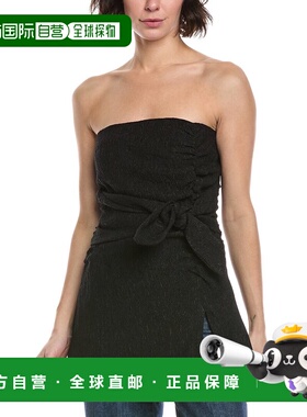 自营GANNI Stretch Crepe Strapless Top - black 美国奥莱直发