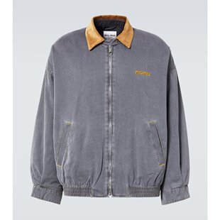 男士 缪缪 天鹅绒饰边棉质青年布套头上衣 Miu 潮奢