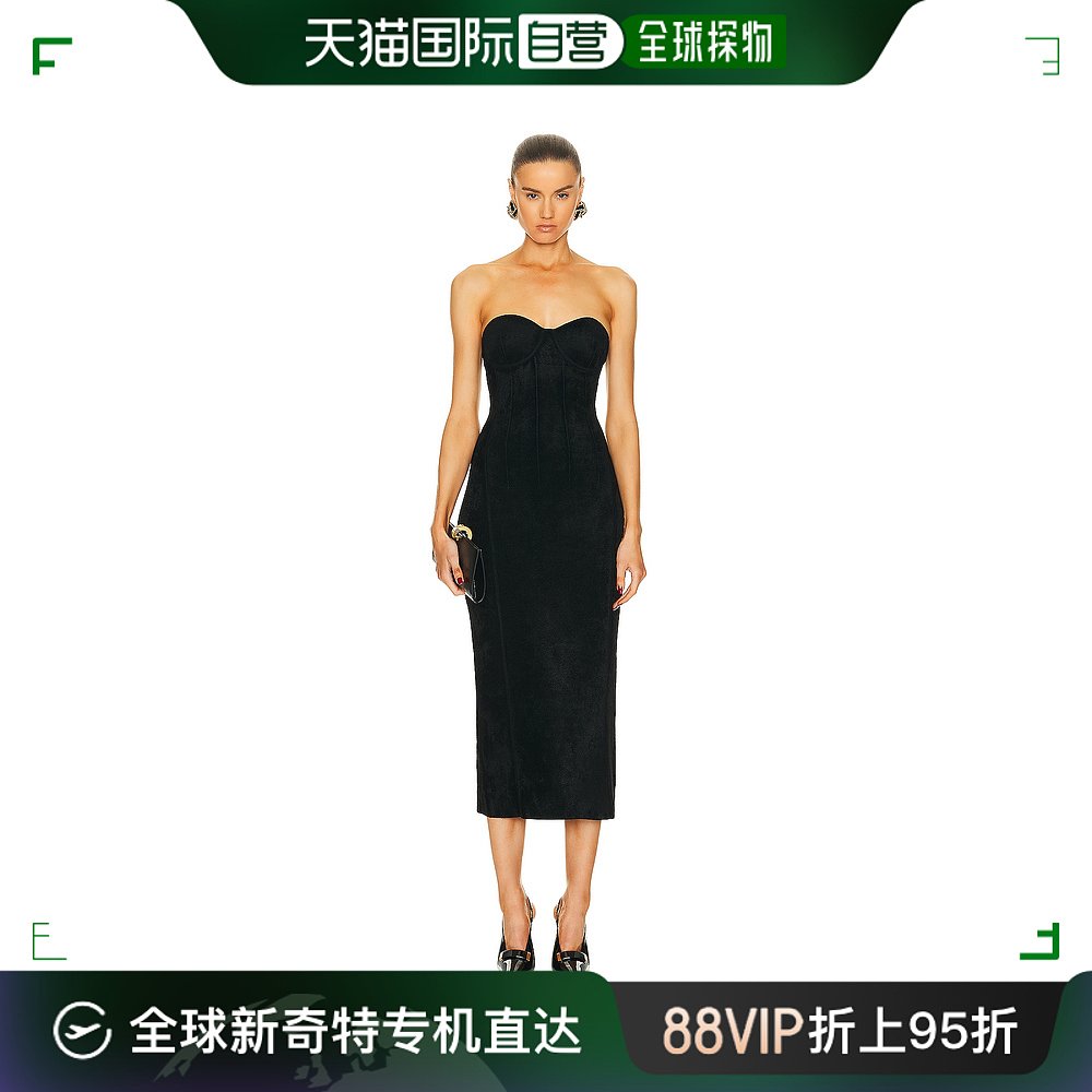 香港直邮潮奢 GALVAN女士 Titania天鹅绒紧身束胸连衣裙 DR8203-封面