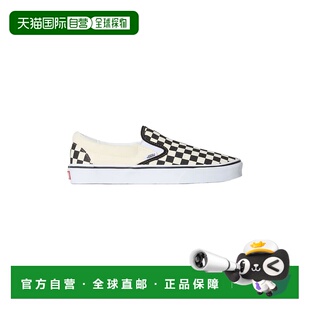 自营欧洲直邮Vans Classic Slip-On黑色/灰白色帆布系带滑板鞋男
