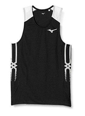 日本直邮Mizuno美津浓男式田径速干背心2XL黑色x白色 U2MA8050 09