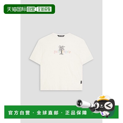 香港直邮潮奢 Palm Angels 棕榈天使 男士 印花棉麻混纺针织T恤 P