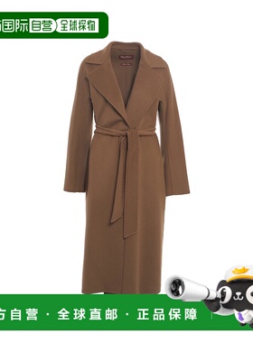 香港直邮MAX MARA 女士大衣 CLES058 AW2025 深棕色 Cappotto 'Cl