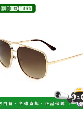 自营Guess Men's Factory 60mm Sunglasses - gold 美国奥莱直发