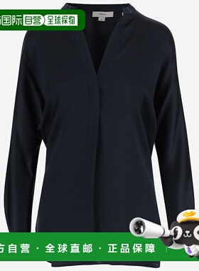 香港直邮VINCE 女士 缎带领衬衫 VR84511926 blue蓝色 舒适时尚