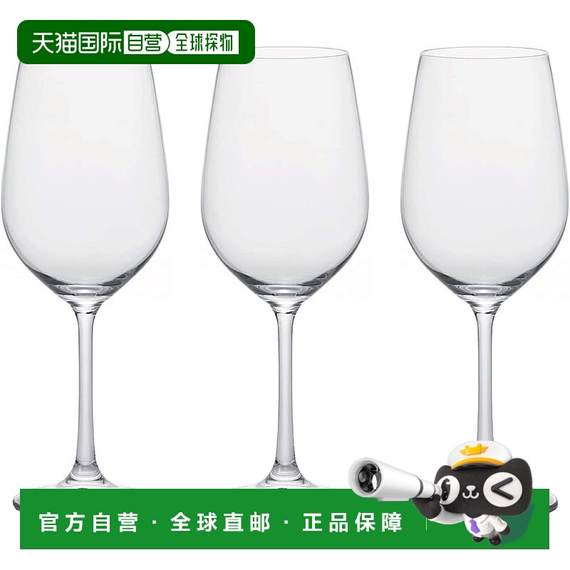 【日本直邮】ADERIA IPT Plaisir 酒杯透明350 ml3 件装日本制 86