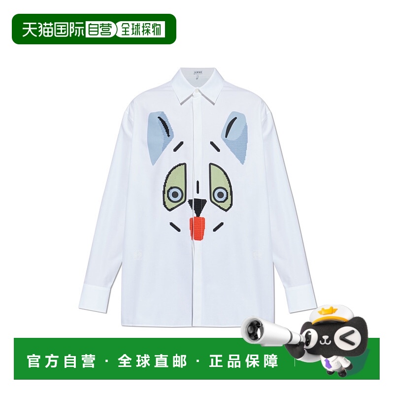 香港直邮LOEWE 男士衬衫 H526Y05WFU0WHITE SS2026 白色 Printed