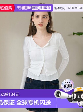 日本直邮MOUSSY EYELET U-NECK 开衫&吊带衫套装 L/蓝色 [MO1164E