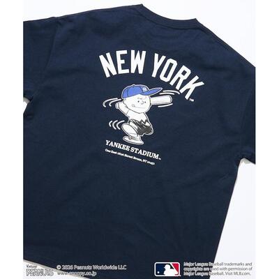 1h可退 日本直邮PEANUTS×MLB联名男士大版型后印T恤（洋基队） 1