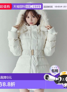 1h可退 日本直邮EATME 女装 修身显瘦羽绒服 可拆卸仿毛领  34256