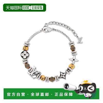 自营欧洲直邮LV路易威登 Eternal Beads男士银色金属logo标识手链