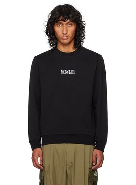 潮奢 Moncler 盟可睐 男士 黑色徽标套头衫 J20918G00040809KR