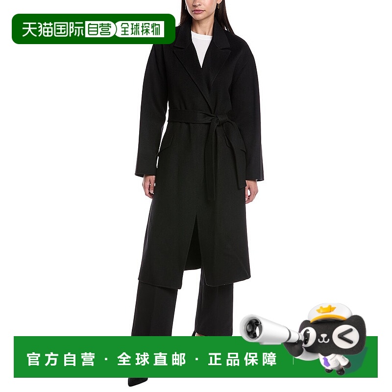 自营 theory理论羊毛和羊绒混纺外套-黑色 美国奥莱直发