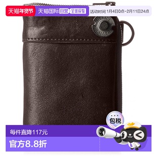 【日本直邮】device钱包复古大容量男士双折钱包深棕做工精致男款