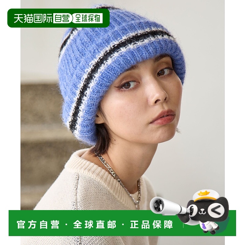 1h可退 日本直邮PAGEBOY 女士起毛感条纹毛线帽 132643针织帽