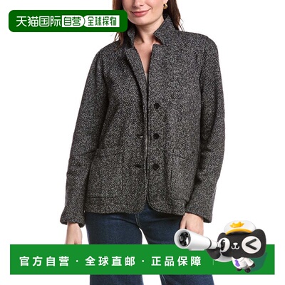 自营EILEEN FISHER Stand Collar Jacket - black 美国奥莱直发