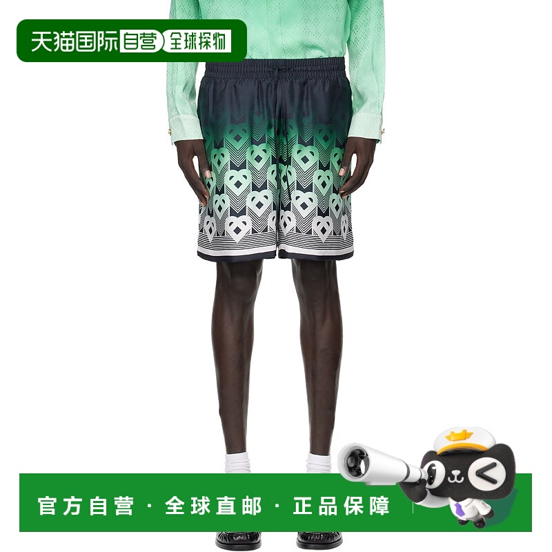 1h可退 香港直邮潮奢 Casablanca 男士 黑色 & 绿色 Gradient Mon