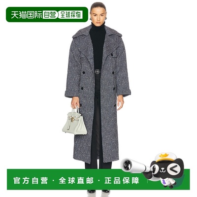 1h可退 香港直邮Self-Portrait 女士 珠皮呢风衣 RS25089CBL