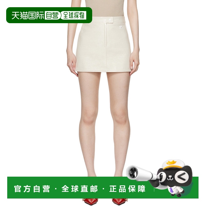 1h可退 香港直邮潮奢 Courreges 女士 灰白色 Reedition 系列短裙