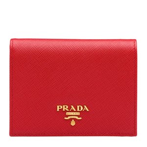 香港直邮Prada普拉达女士红色短款牛皮折叠钱包1MV204QWAF06