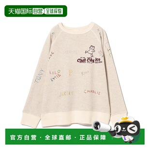 1h可退 日本直邮DENIM DUNGAREE 儿童宽松半拉链印花连帽衫 2025F