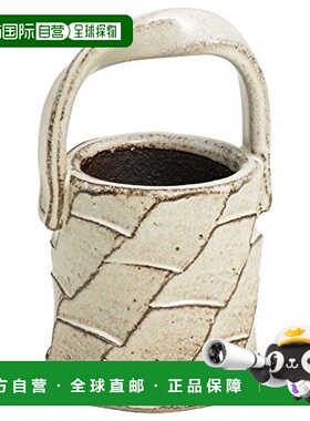 【日本直邮】Marui Seito 信楽燒 鶴文 花瓶 單支插花瓶 手柄 白