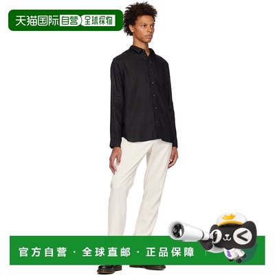 香港直邮Vince 黑色系扣合身衬衫 MS1581385001BLK