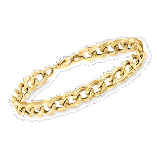 Ross-Simons 意大利 14kt 黄金路缘链手链 - 8 英寸 【美国奥莱】