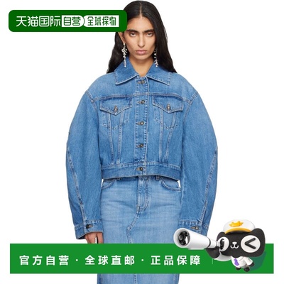 1h可退 香港直邮潮奢 Givenchy 纪梵希 女士 蓝色 Washed 牛仔夹