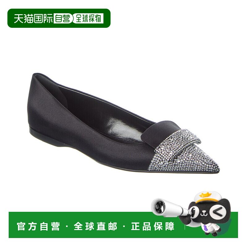 自营Sergio Rossi SR1 Satin Flat - black 美国奥莱直发女鞋单鞋