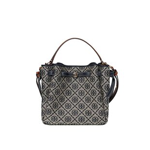 TORY BURCH/汤丽柏琦 女士Romy T字母印花斜挎包经典老花水桶包