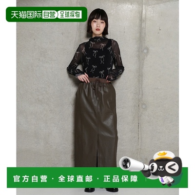 1h可退 日本直邮CHIGNON女士皮革风格拼接迷你裙 212243032004