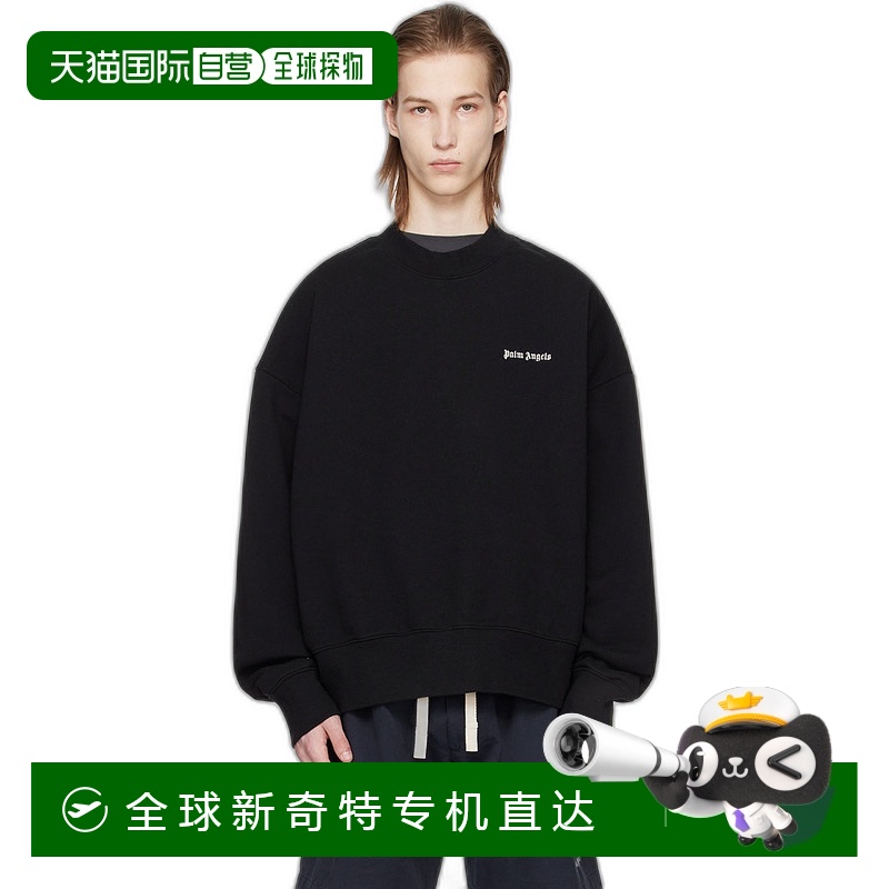 1h可退 香港直邮潮奢 Palm Angels 棕榈天使 男士 黑色刺绣套头衫