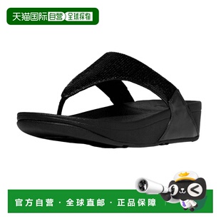 自营FitFlop Lulu Sequin Toe-Post Sandals All Black  JL5-090
