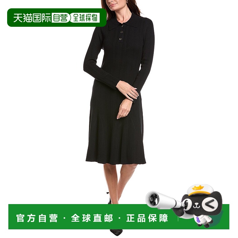 自营Nanette Nanette Lepore针织长裙-黑色 美国奥莱直发连衣裙