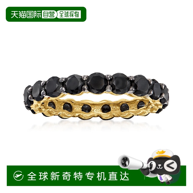 自营Ross-Simons 14 克拉黄金黑钻永恒戒指 - 黄色 【美国奥莱】