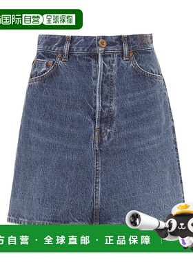 香港直邮CHLOÉ 女士半身裙 C22ADJ5015640X AW2022 蓝色 牛仔迷你