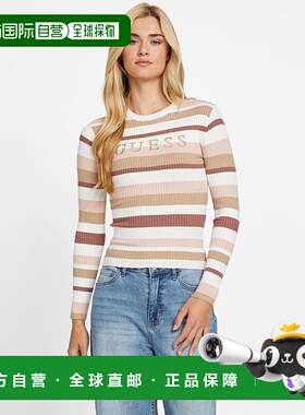 自营guessAggie Logo Crewneck Sweater - vapor rose multi 美国