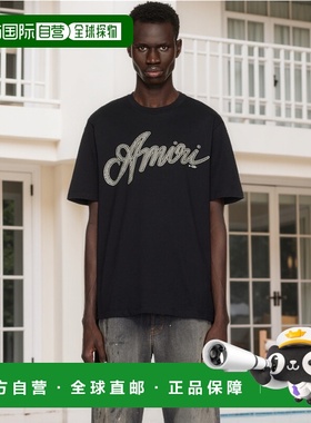 香港直邮AMIRI 男士 黑色 Script T 恤 AMJYTE1193