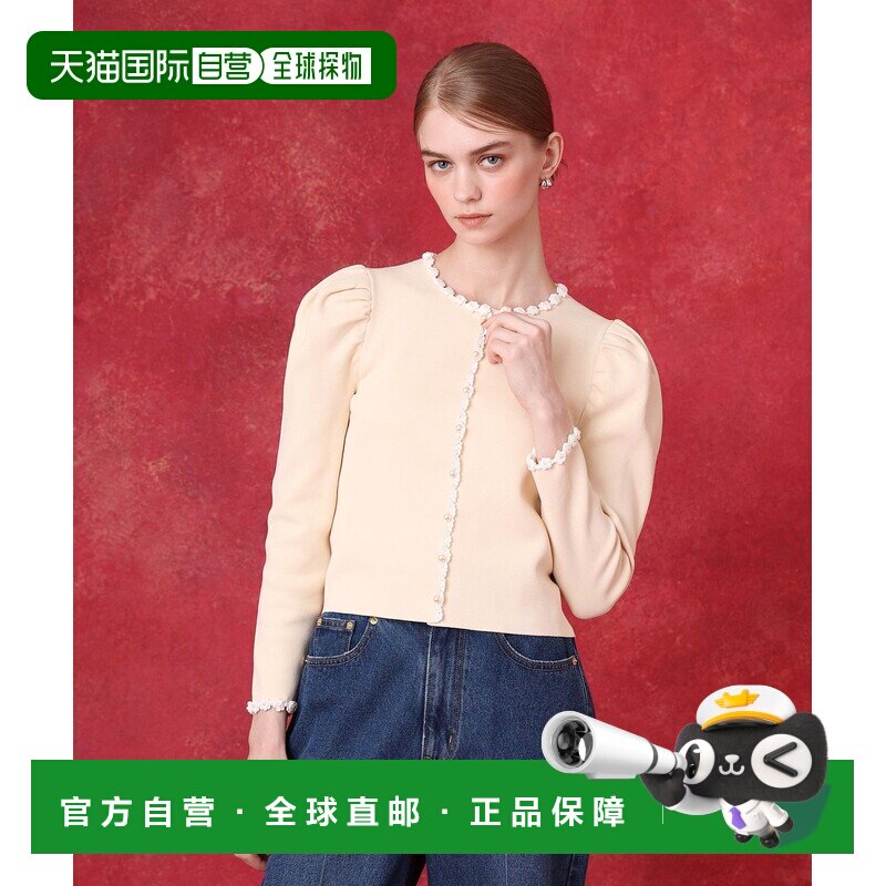 1h可退 日本直邮LOULOU WILLOUGHBY 女装 钩针花卉装饰吉哥袖针织图片