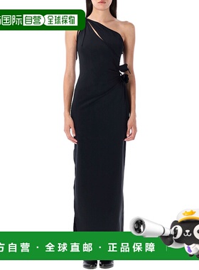 香港直邮Coperni 女士 不对称花朵礼服连衣裙 COPR213F5021BLK