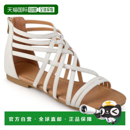 自营Journee Collection 女士波西米亚风系带平底凉鞋 美国奥莱直