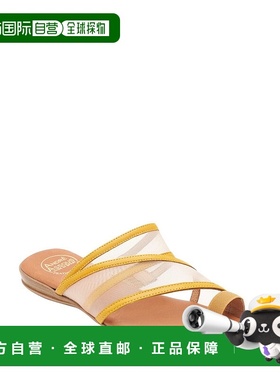 自营 Andre Assous Nina女式美式6号黄色皮革网带滑套KHD559-黄色