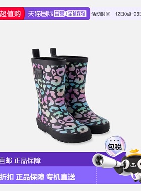 自营deux par deuxRain Boots in Natural Rubber Black Animal P