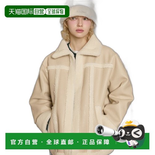 韩国直邮WAIKEI韩国小众设计师狗狗图案时尚日常秋冬大衣YKBD03JK