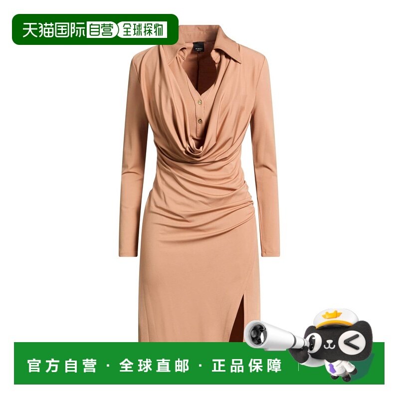 1h可退 香港直邮Pinko 品高 女士 短款连衣裙 brown棕色 舒适时尚,女装/女士精品,连衣裙,淘宝优惠券,粉丝福利购,淘宝优惠卷
