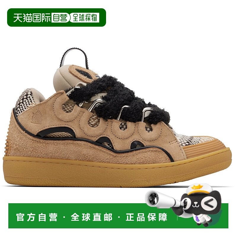 香港直邮潮奢 Lanvin 朗雯 男士 驼色 Curb Suede 运动鞋 FUSKDK1