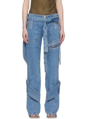 潮奢 Blumarine 蓝色情人 女士 蓝色叠层牛仔裤 P422J115A