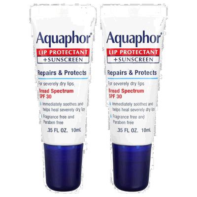 香港直邮aquaphor护唇膏+抗晒霜SPF30保湿防晒2*10ml正品补水护理